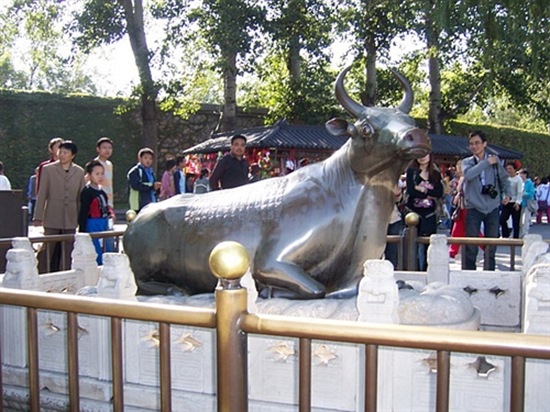 世界最大的镀金古铜牛