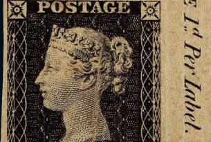 世界第一枚邮票出现在英国，黑便士(诞生于1840年)