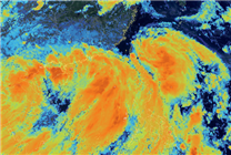 风云卫星实时监测双台风：画面有点惊悚