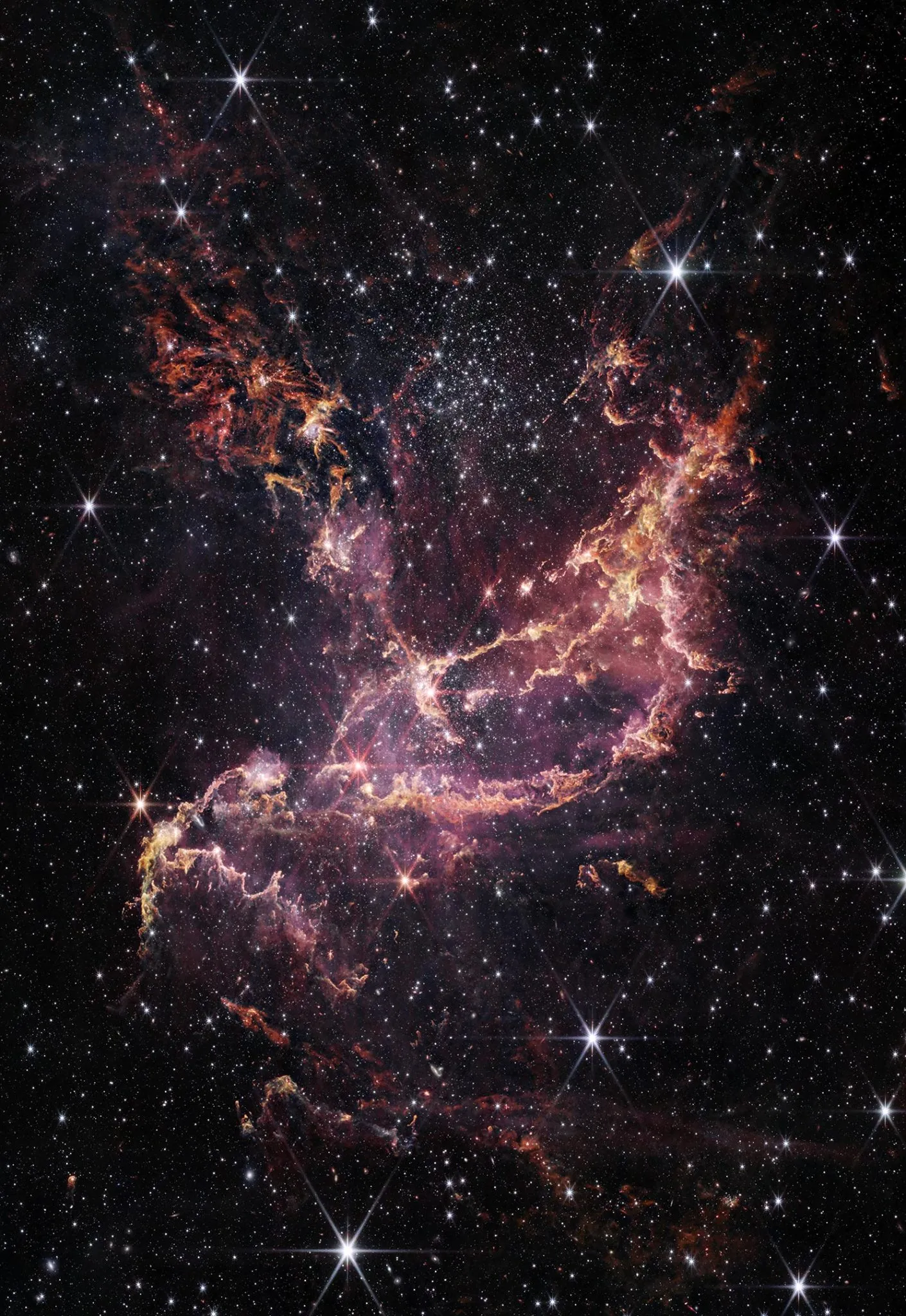 NASA韦伯太空望远镜发现神秘星团尘埃带中的星体形成